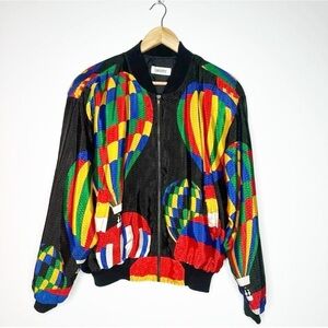 Mighty Vintage 80’s Hot Air Balloon Print Bomber Jacket